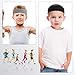 Civaner 4 Pcs Boys Headbands Athletic Sweatbands Kids Sports Wicking Breathable Headbands Elastic for Girls Boys Football(Black, Light Grey)