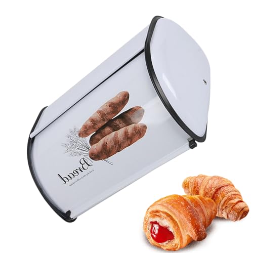 Caja para pan, recipiente de almacenamiento de pasteles vintage, panera casera con tapa, elegante organizador de frescura, almacenamiento de gran capacidad, ideal para tostadas, panes, pasteles