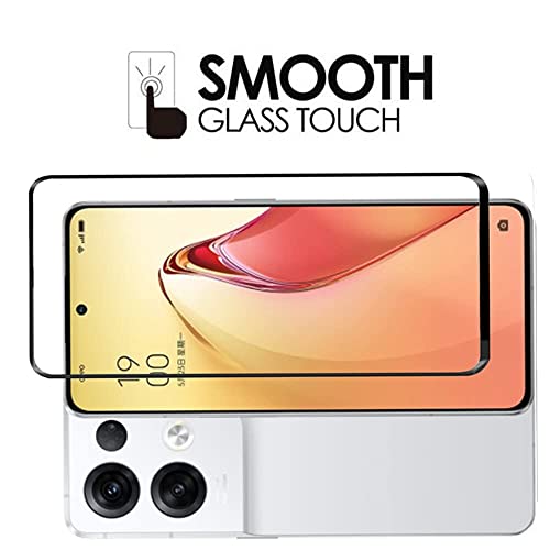 Image of STP FEEL Tempered Glass Compatible for Oppo Reno 8 Pro | Edge to Edge Coverage Screen Protector Guard | Full Screen Protector (6.7 Inch, Pack of 1)