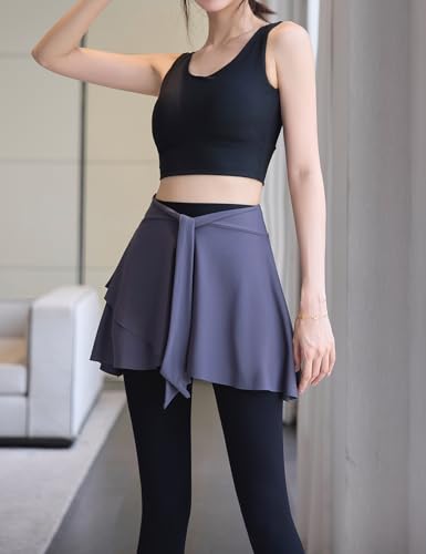 TOCONFFON Saias femininas de ioga, balé, tênis, saias, amarradas, para mulheres, para treino atlétic