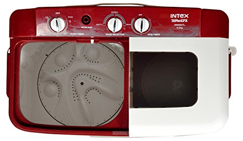 Image of Intex 6.2 kg Semi-Automatic Top Loading Washing Machine (WMS62TL, White and Maroon)