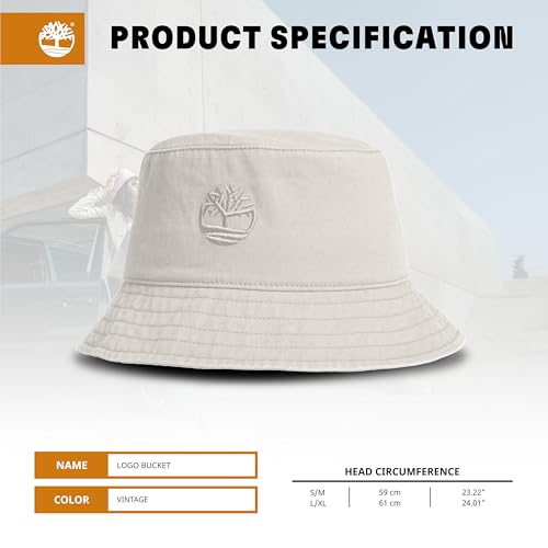 Image of Timberland Mens Bucket Hat, Cotton Twill, Soft Brushed Finish, Packable Sun Hat