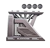 Black Horse Armour II Roll Bar W/Basket Kit Bk Compatible with00-24 Ram 2500/3500|01-24 Silverado 2500/3500 HD|00-24 F-150|17-24 Titan|01-24 Sierra 1500|07-24 Tundra|01-24 GMC Sierra 1500/2500 HD
