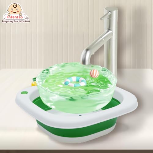 Image of Infantso Multi Purpose Portable Washbasin, Space Saving, Foldable & Expandable Wash Tub for Travelling, Easy Wash Childern's Clothes, Baby Head Wash Tub, Perfect for Baby Bottles