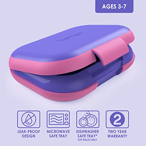 Bentgo® Kids Chill Lunch Box - Leak-Proof Bento Box With Removable Ice Pack & 4 Compartments For On-The-Go Meals - Microwave & Dishwasher Safe, Patented Design, 2-Year Warranty (Electric Violet) #TOP3
