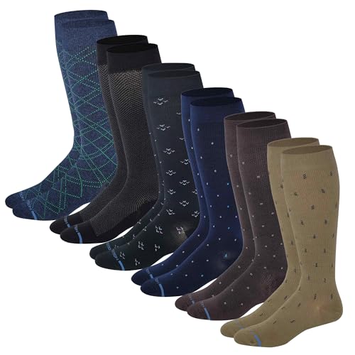 Image of Dr. Motion Men's Knee High Compression Socks 8-15 mmHg ( 6 Pairs Pack )