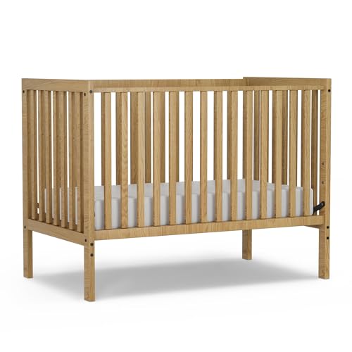 Image of Saylike Baby Crib 5-in-1 Convertible, Wood Full Size Toddler Bed for Small Baby, Made of Sustainable Natural Pinewood Cribs, Non-Toxic Finish, Simplistic Nursery Furniture (Natural)