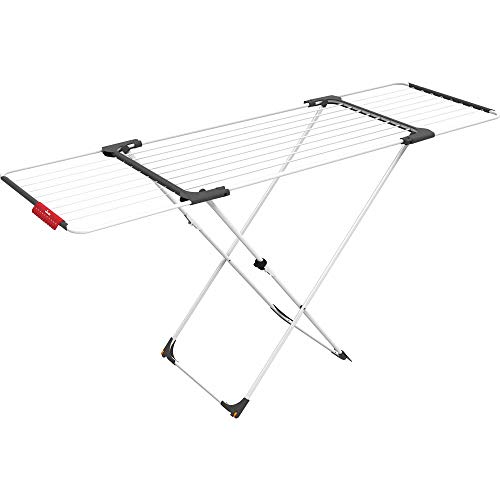 Vileda – Aluminium/Acier/Zinc, Séchoir à linge Surprise – Étendoir à linge avec des ailes extensibles – Avec une capacité de séchage de 20 m, pour Vêtement