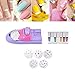 ZJchao DIY Portable Nail Printer Fast Coloring Machine with 6 Pattern Templates, Time Saving Nail Art Printing, Mini and Compact for Home Use and Friends (Machine with Printing Oil)