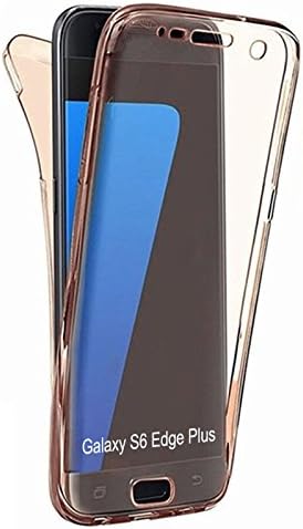 AMASELL Ultra Thin Design for Galaxy S6 Edge+/Plus,Full Coverage 360 Degree Front and Back Protective Case Shockproof TPU Gel Transparent Clear Cover for Galaxy S6 Edge Plus/G928, Rose Gold