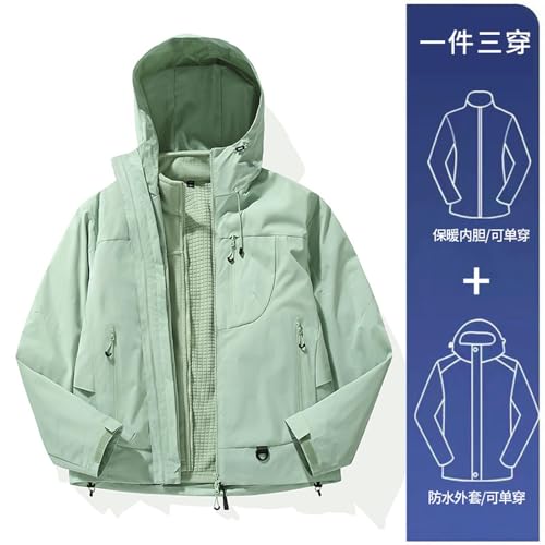 Chaqueta al aire libre verde con capucha desmontable m para parejas 7