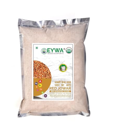 Image of Organic Red Sorghum Flour(5 Kg) /Red Cholam /Jowar /Jonna /Jola For Eating & Cooking Produce Of India From Organic Farms By EYWA