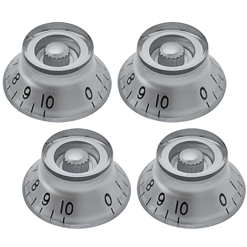 Musiin Electric Guitar LP Style Top Hat Volume Tone Control Knob Compatible with Les Paul Epiphone Parts Replacement 4 packs (Gainsboro)