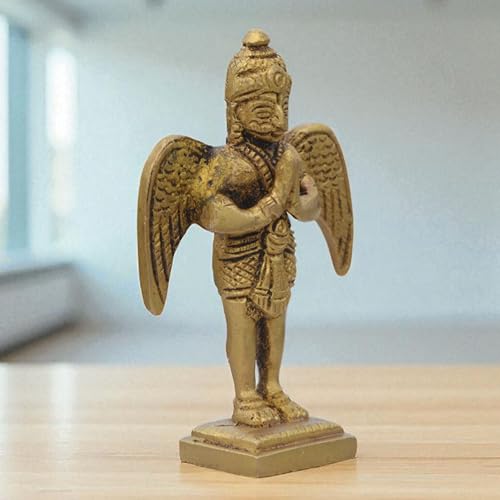 Estatua de Garuda de Latón Artesanal 3.25 pulg miniatura 2