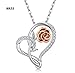 Produktbild Halskette für Frauen, 925 Sterling Silber Herz anhänger mit Rose Feiner Schmuck Geschenk für Frau, Mutter und Freundin