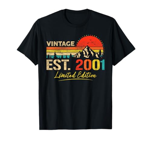 Vintage Est 2001 Limited Edition 24th Birthday 24 Years Old Camiseta