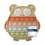 Valino Juguete Pop-It Colores Pastel | Juguetes antiestrés Impermeables para niños | Juguete sensorial de Silicona (Búho - sin BPA)