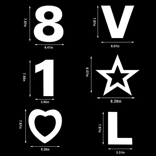 8Inch Alphabet Cake Stencils Letter Stencil A-Z 26Pcs,0-9 Number Cake Templates 10Pcs With A Heart Mold, Five-Pointed Star For Birthday Wedding Anniversary（38Pcs） (8In) #TOP1