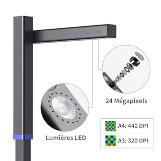 CZUR Shine Ultra Pro Scanner Portable A3, Scanner de Documents avec OCR, 24MP, Numérisation Rapide 1s/Page, Compatible Windows et macOS, Export PDF/Word/Excel/JPG