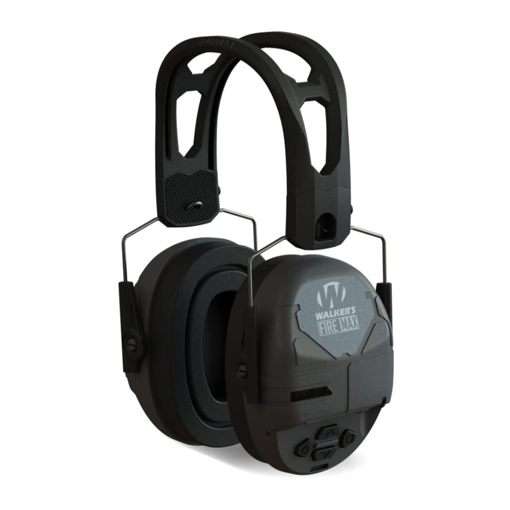 Walker's Rechargeable Lightweight Shooting Hunting Range Electronic Slim Low Profile Hearing Protection FireMax Earmuffs