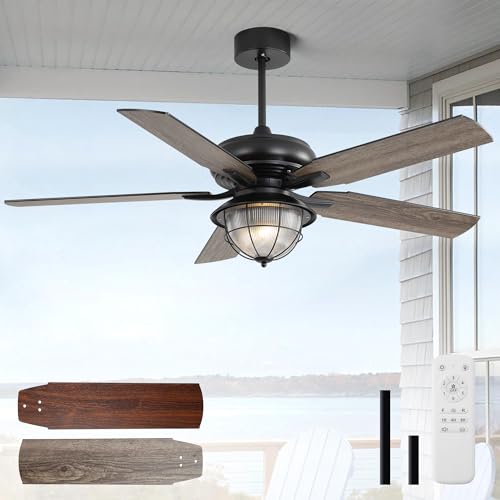 Fanerody 52 Inch Modern Ceiling Fan with Lights Remote,6 Speed