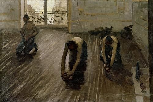 Toile Caillebotte raboteurs de parquet 60x90cm pour habiller un mur vide