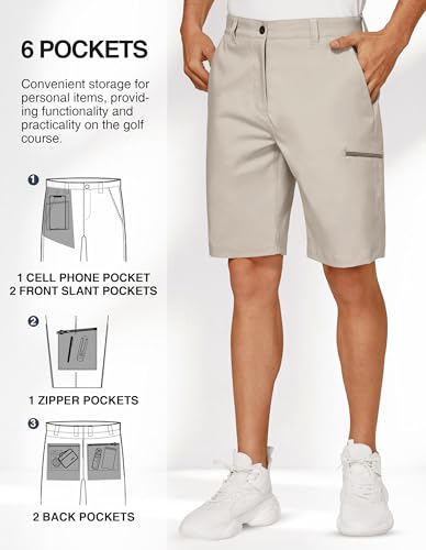 PULI Men's Golf Hybrid Dress Shorts Casual Summer Stretch Flat Front Lightweight Hiking Shorts Quick Dry with Pockets2