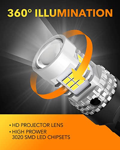 image for OXILAM Upgraded 7440 7443 LED Bulbs White for Reverse Lights, 4000LM 6