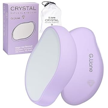 G.Liane Epilatore,Depilatore di Crystallo,Pietra Rimuovi Capelli di Vetro Nano,Crystal Hair Eraser,Riutilizzabile Indolore Depilazione,Adatto per Gambe,Braccia,Schiena(Viola)