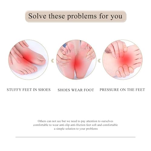 Image of 4 Pairs Metatarsal Pads Ball of Foot Cushions Honeycomb Fabric Forefoot Pads for Women High Heels Shoes Foot Pads Invisible Soft Toe Pads (3 Pairs Beige+1 Pairs Black, Style1+Style2)