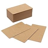 100 Pcs 8.7cm x 5.2cm DIY Brown Double-Sided Blank Kraft Paper Word Message Card Gift Name Card Cardboard