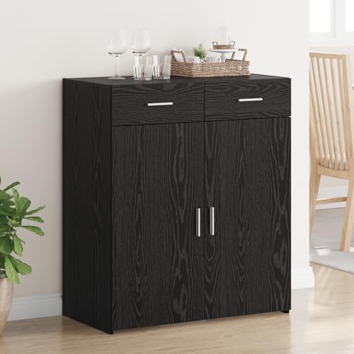 Snsowed Armario de Almacenamiento Roble Negro 80x42.5x93.5 cm Madera Ingenierada, Armarios Dormitorio, Armario Ropero, Roperos De Dormitorio, Armario para Habitación - 3365601