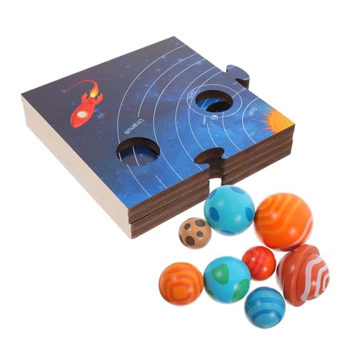 Abaodam Juguetes Cognitivos Planetarios Decoración Rompecabezas Juegos De Mesa Educativos Tablero De Viaje Ocupado Tablero Ocupado del Solar Tablero del Solar Madera