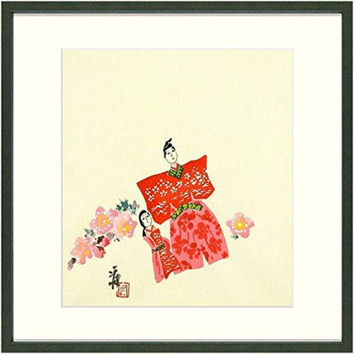 Amazon.co.jp: 徳力富吉郎『ひいな』木版画 静物画 雛人形 ひな祭り 