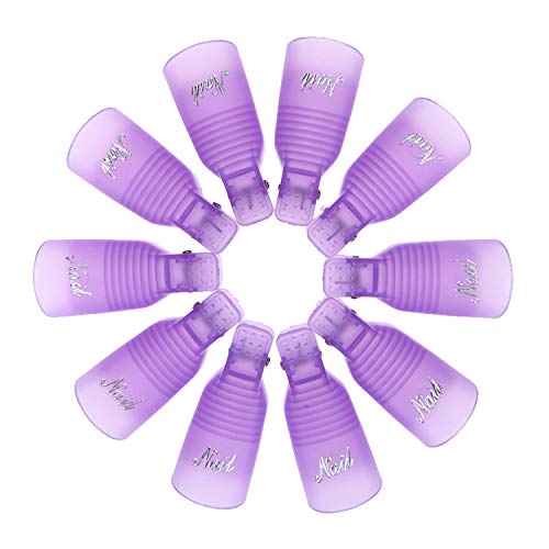NIUTA 10 Pcs Acrylic Nail Polish Remover Clips, Bestsupplier Nail Art Soak Off Clips Caps UV Gel Polish Remover Wrap Tool.