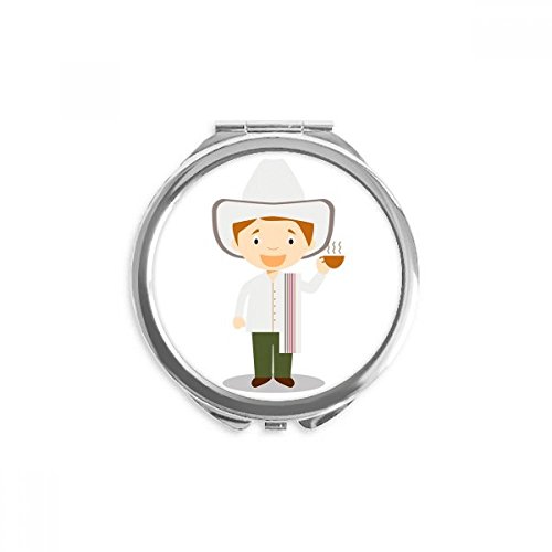 Miroir rond maquillage de poche Colombie cartoon portable 2.6''