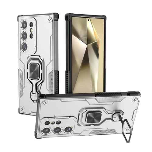 �X�}�z�P�[�X �Ή��@�� for Samsung Galaxy S26 Ultra ���C���J�[�}�E���g �L�b�N�X�^���h �ϏՌ��E�ϗ��� �J�����ی� �yPC+TPU�z2 in 1�J�o�[ Grey