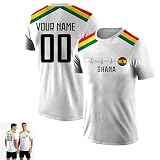 Genérico Camisetas de fútbol Personalizada para el Mundial 2026 con Nombre y número, Camiseta fútbol Personalizada del Mundial para Regalo Ideal para fanáticos del fútbol (Ghana)