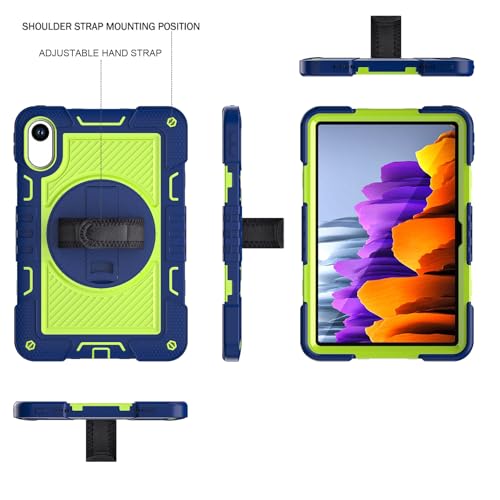 Image of ProElite for Xiaomi Redmi Pad 2 11 inch Case, Rugged 3 Layer Armor case Cover for Xiaomi Redmi Pad 2 11 inch Case with Hand Grip and Rotating Kickstand with Shoulder Strap, Navy Green