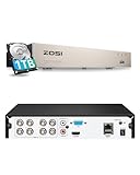 ZOSI 8CH H.265+ 1080P Surveillance DVR Recorder with 1TB Hard Drive Motion Detection Email Alert QR Code Scan Quick Remote Access View Security Camera System, w/1TB HDD 8CH DVR w/1TB HDD