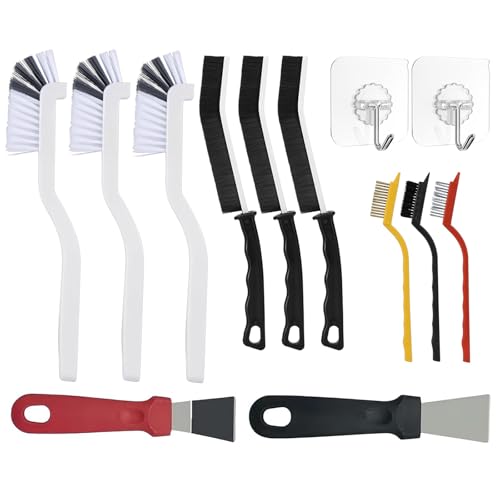 13 Piezas Cepillo De Juntas Limpia Juntas Baldosas, Cepillo Limpieza para Juntas Azulejos con Ganchos, Cepillo Cerdas Duras Brush Cleaner Multiusos para Azulejos,Ventanas,Baños,Placas De Cocina