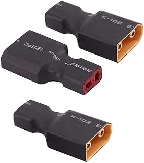 JFtech 3 pcs XT90 Connector Male to Deans T Plug Female No Cable Conversion Connector Adapter for RC FPV Drone Car Lipo NiMH Battery Charger