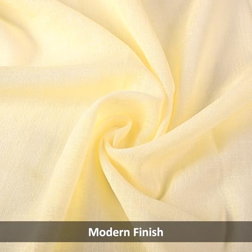 Image of Kuber Industries 6 Pcs Polyester Linen Door Sheer Curtain 7 Feet for Home Decor | 8 Eyelet with Curtain Multiple Use for Living Room /Bedroom | Plain - Cream