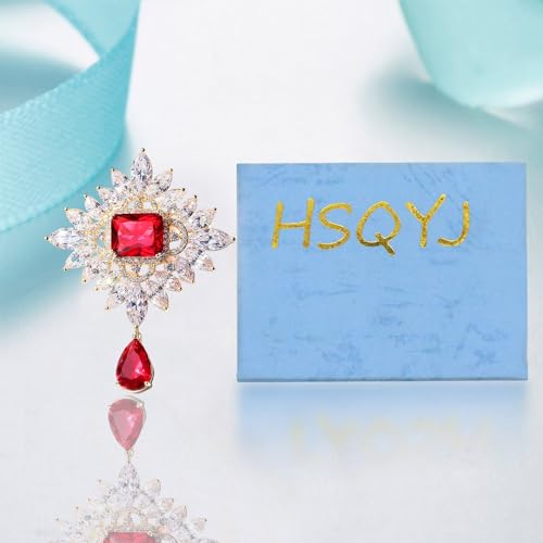 Image of Crystal Pearl Flower Brooches Pins Fashion Beautiful Created Rhinestone Floral Brooch Good Idea for Party Dance Wedding Banquet for Elegant Women Girl