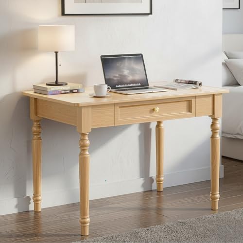 MUOLVSQ 31" Solid Wood Writing Desk with 1 Drawers, Small
