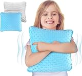 Special Supplies Vibrating Pillow Sensory Pressure Activated for Kids and Adults, 12” Plush Minky Soft Cover, Textured Therapy Stimulation Bumps-Vibrations, Music & Voice Recording (Blue)