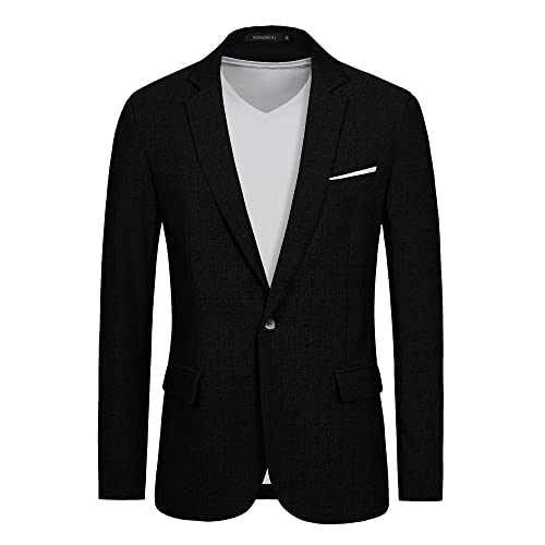 RONGKAI Mens Sports Coats Blazer Casual for Men Slim Fit One Button Lightweight Suit Jackets