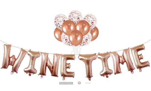 Wine Time Balloon Banner,foil balloons confetti latex balloons party Wine