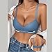 Women Underwire Bras Push Up Comfy Everyday T-Shirt Bra Comfortable Supportive Plunge Bralettes Dark Blue