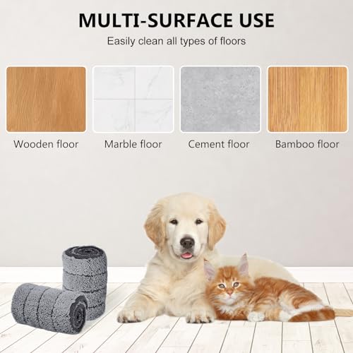 16.5 Inch Mop Refill, 3 Microfiber Washable Reusable Replacement Mops for Household or Commercial, Gray Fabric